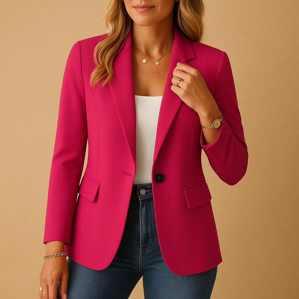 Women's Single-Button Shaped Tailored Jacket