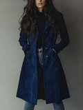Women's Double-Breasted Tailored Long Trench Overcoat