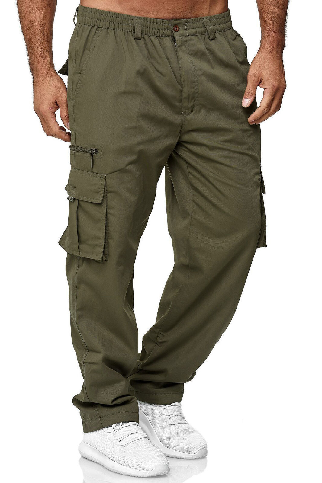 Men's Straight-Leg Multi-Pocket Utility Cargo Pants