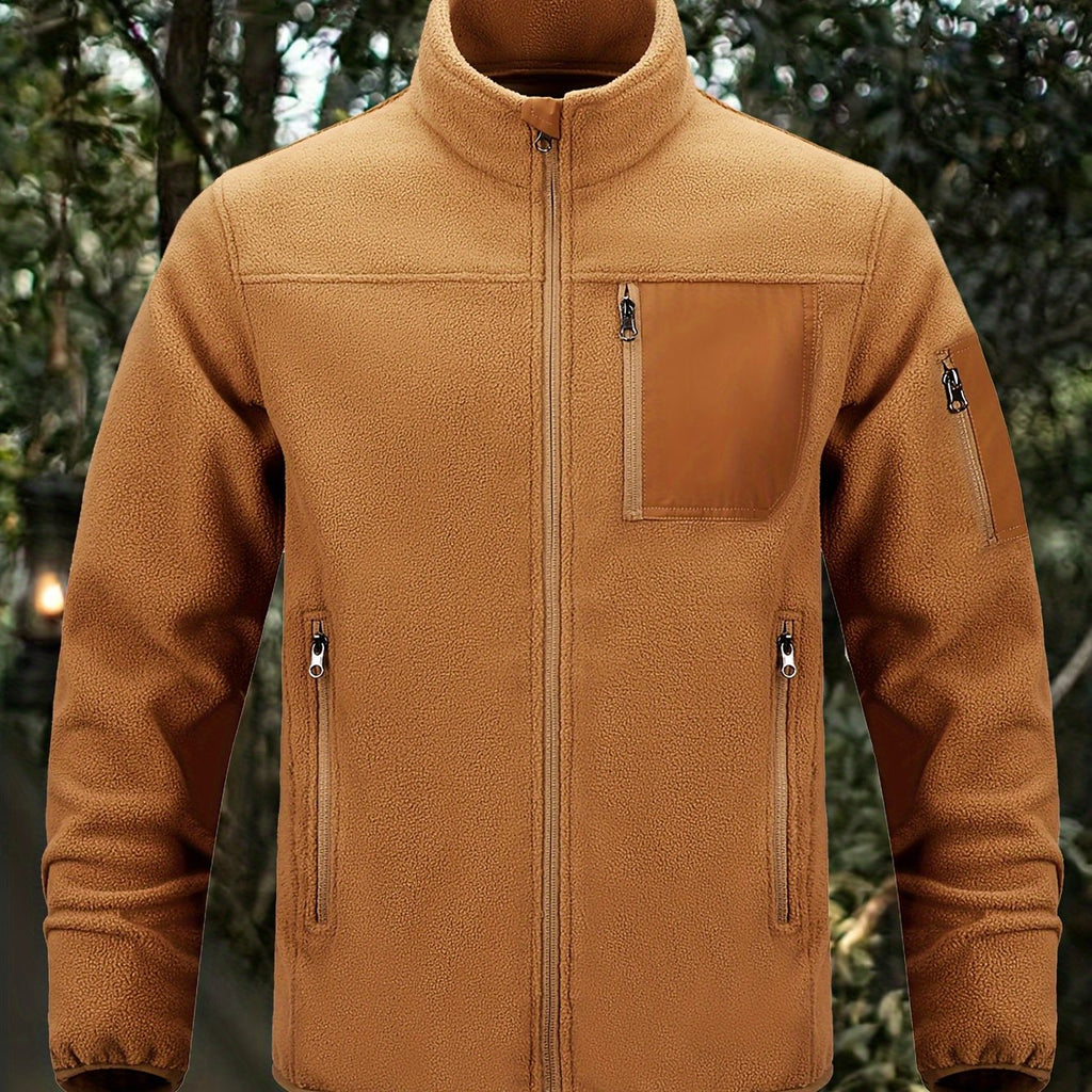 Men's Stand Collar Full-Zip Rugged Outdoor Jacket