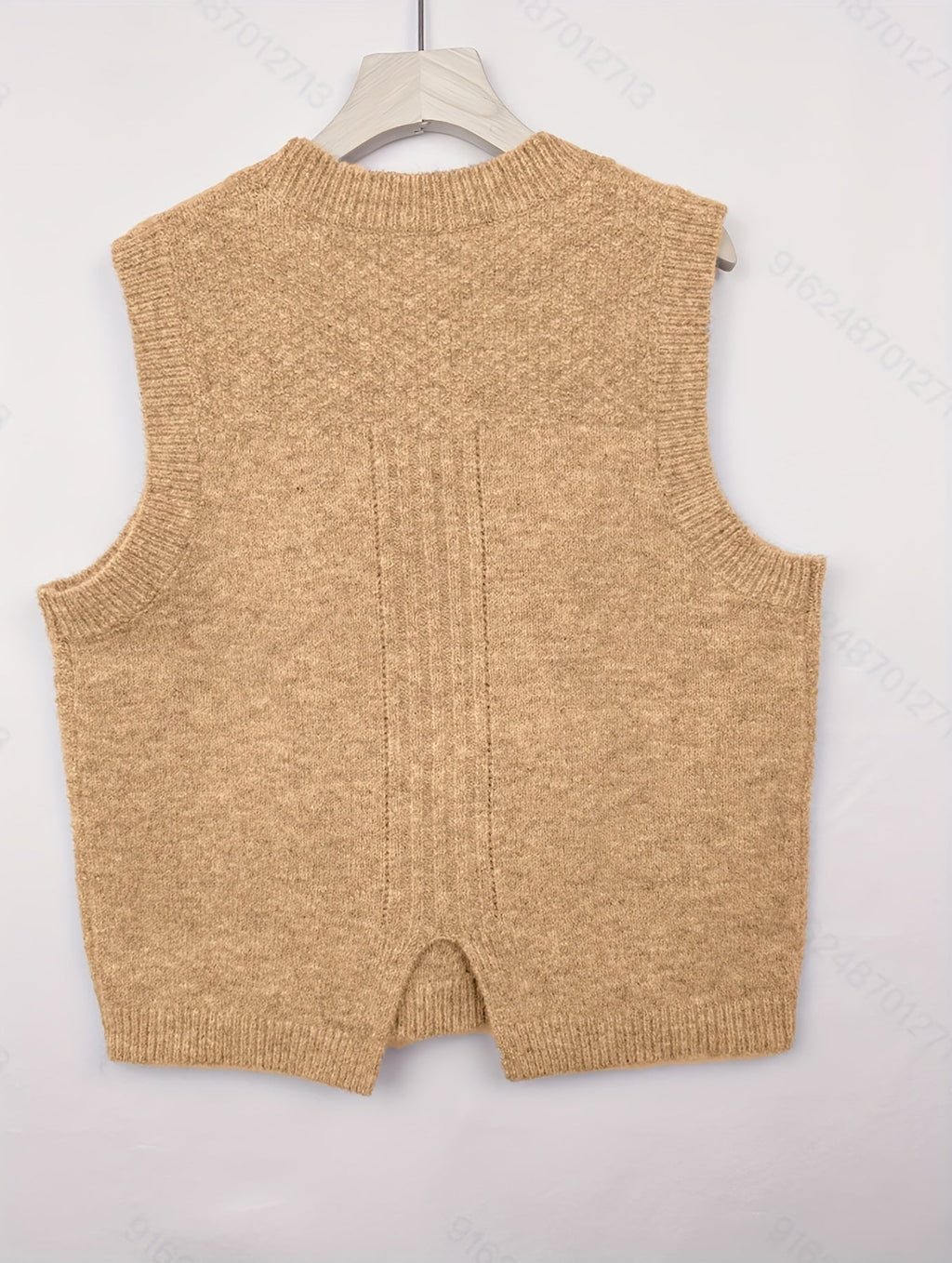 Women's Round Neck Cable Knit Sleeveless Layering Vest