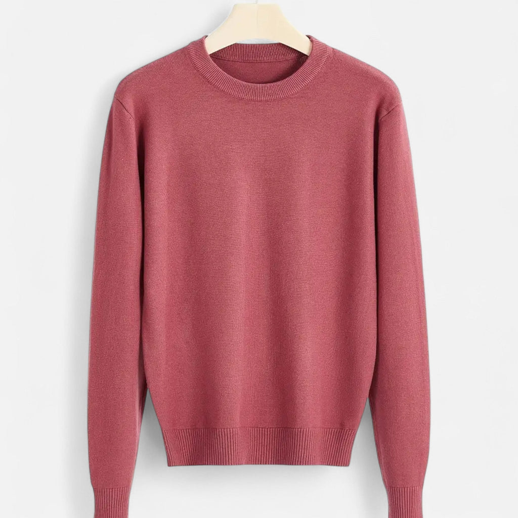 Men's Tailored Slim Ribbed Crew Neck Knit Pullover