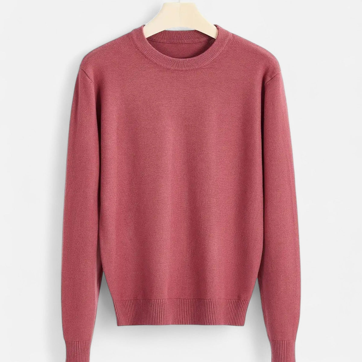Men's Tailored Slim Ribbed Crew Neck Knit Pullover