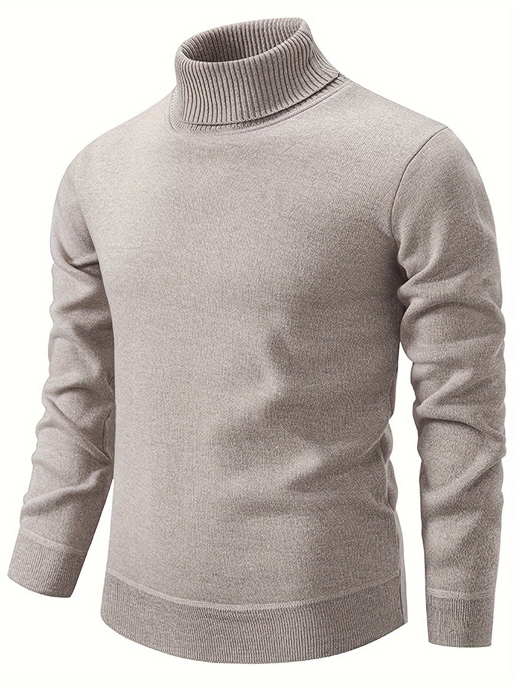 Men's Soft Lined Roll Neck Knit Sweater