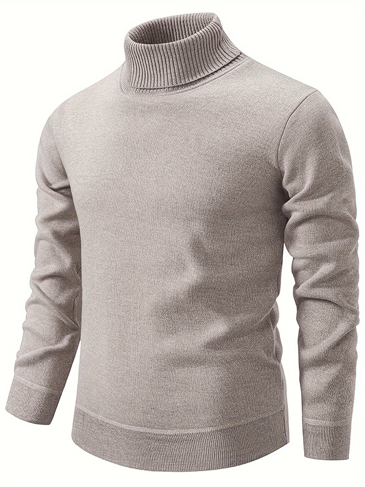 Men's Soft Lined Roll Neck Knit Sweater