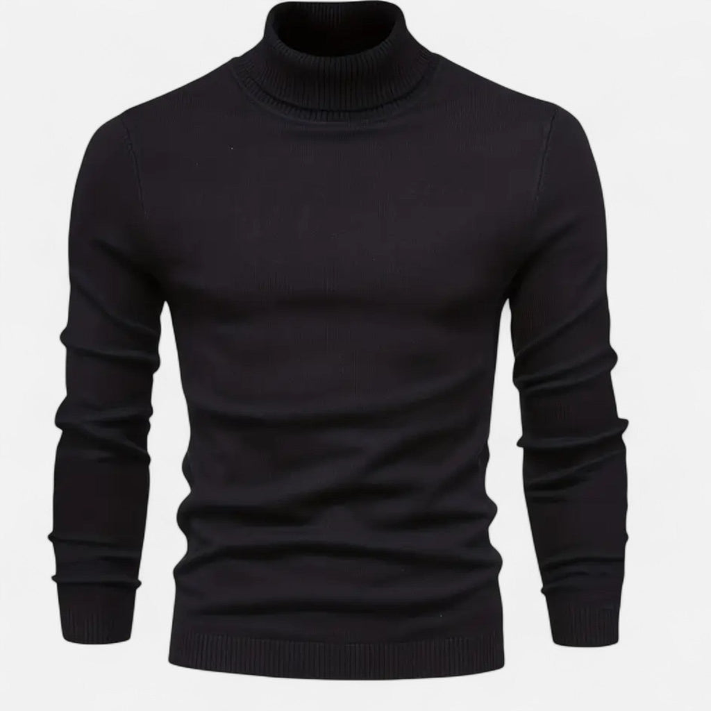 Men's Lapel Neckline Wool Blend Knit Pullover