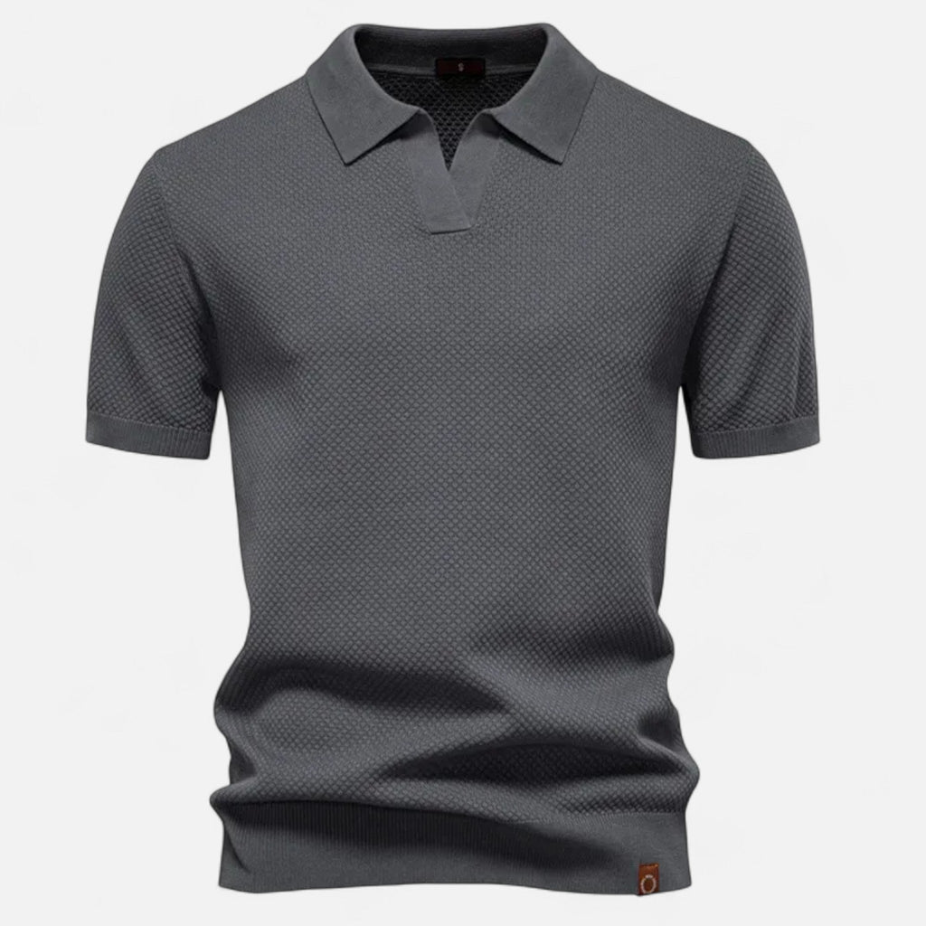 Men's Breathable Wool Pineapple Pattern Polo Shirt