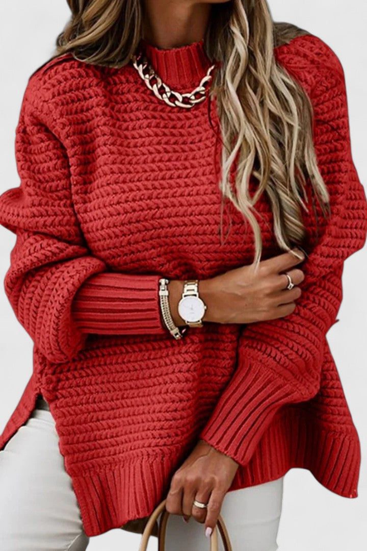 Women's Textured Ribbed Knit Coordinated Two-Piece Sweater Set