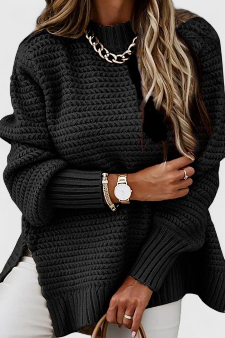 Women's Textured Ribbed Knit Coordinated Two-Piece Sweater Set
