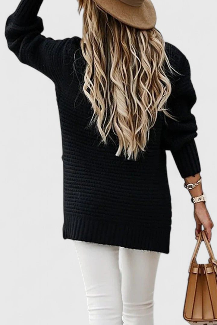 Women's Textured Ribbed Knit Coordinated Two-Piece Sweater Set