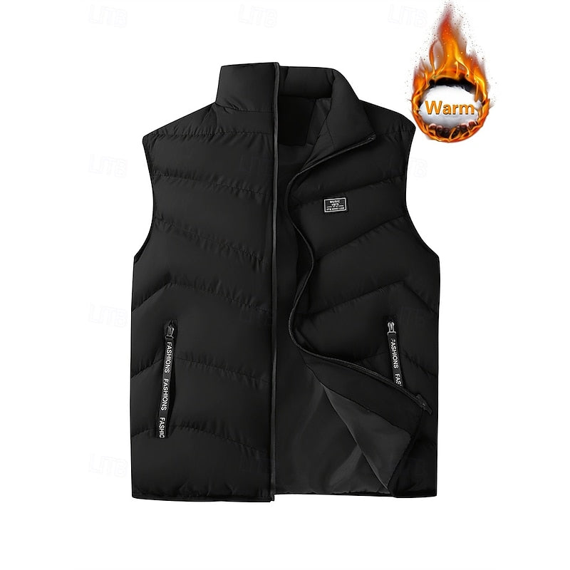 Men's Stand Collar Quilted Padded Gilet
