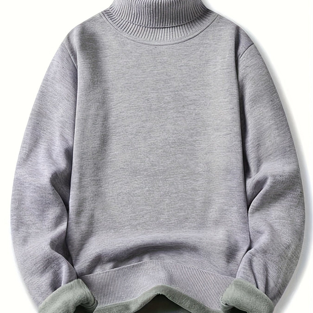 Men's Soft Lined Roll Neck Knit Sweater