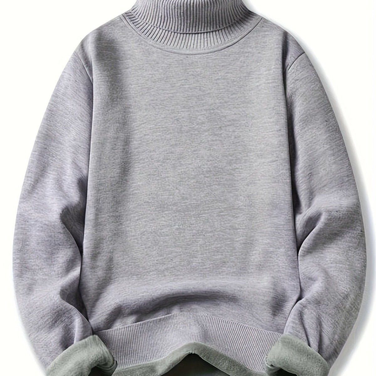 Men's Soft Lined Roll Neck Knit Sweater