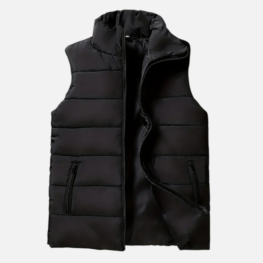 Men's Winter Padded Vest with Front Zip and Quilting
