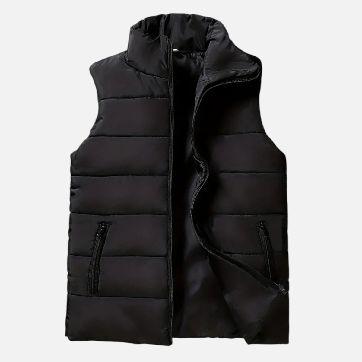 Men's Winter Padded Vest with Front Zip and Quilting
