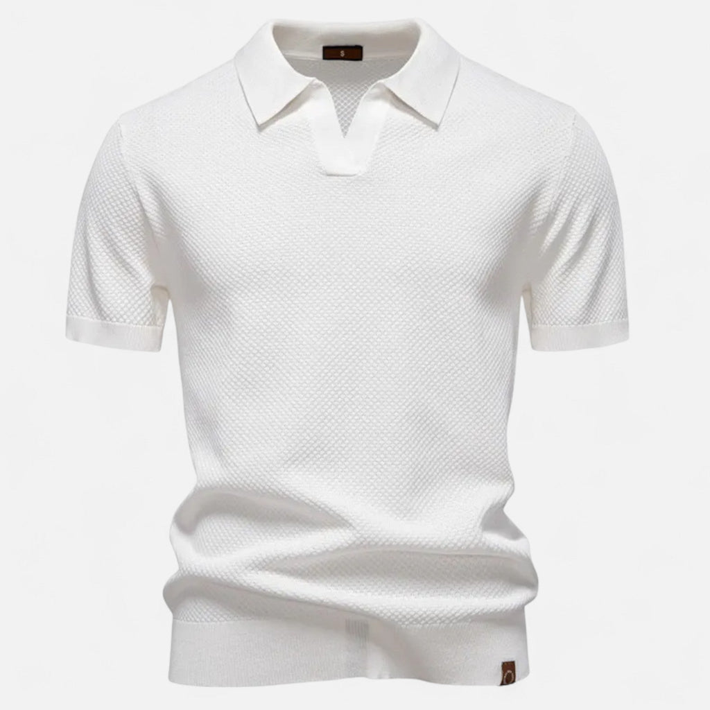 Men's Breathable Wool Pineapple Pattern Polo Shirt