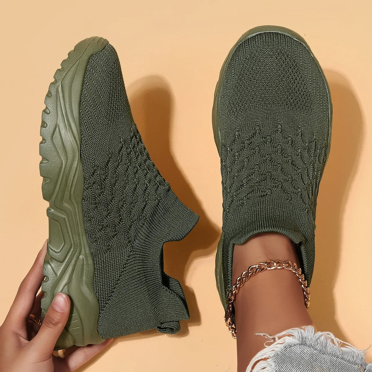Women's Air Cushion Rounded Toe Orthopedic Walking Shoes