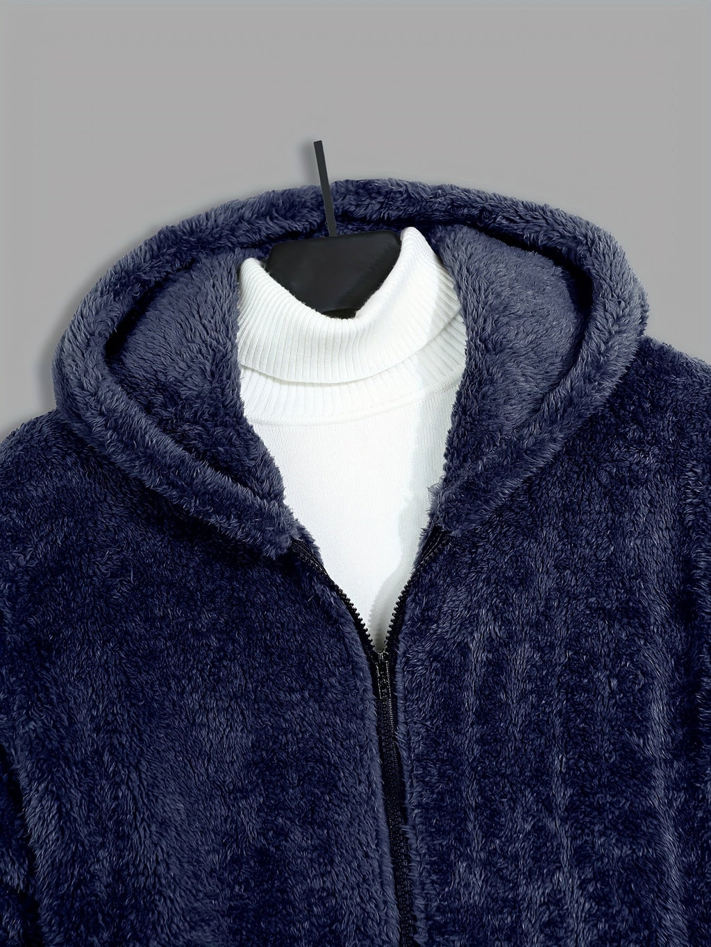 Men's Plush Soft Zip Hooded Coat
