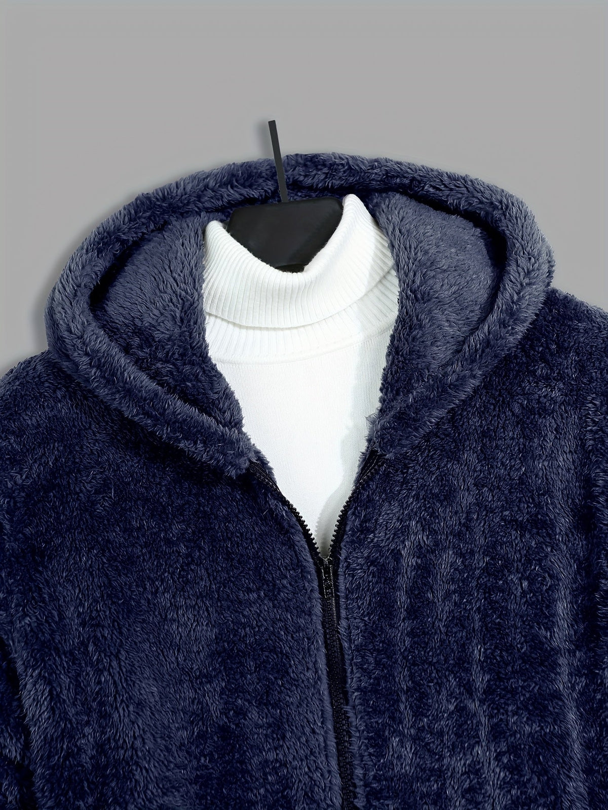 Men's Plush Soft Zip Hooded Coat
