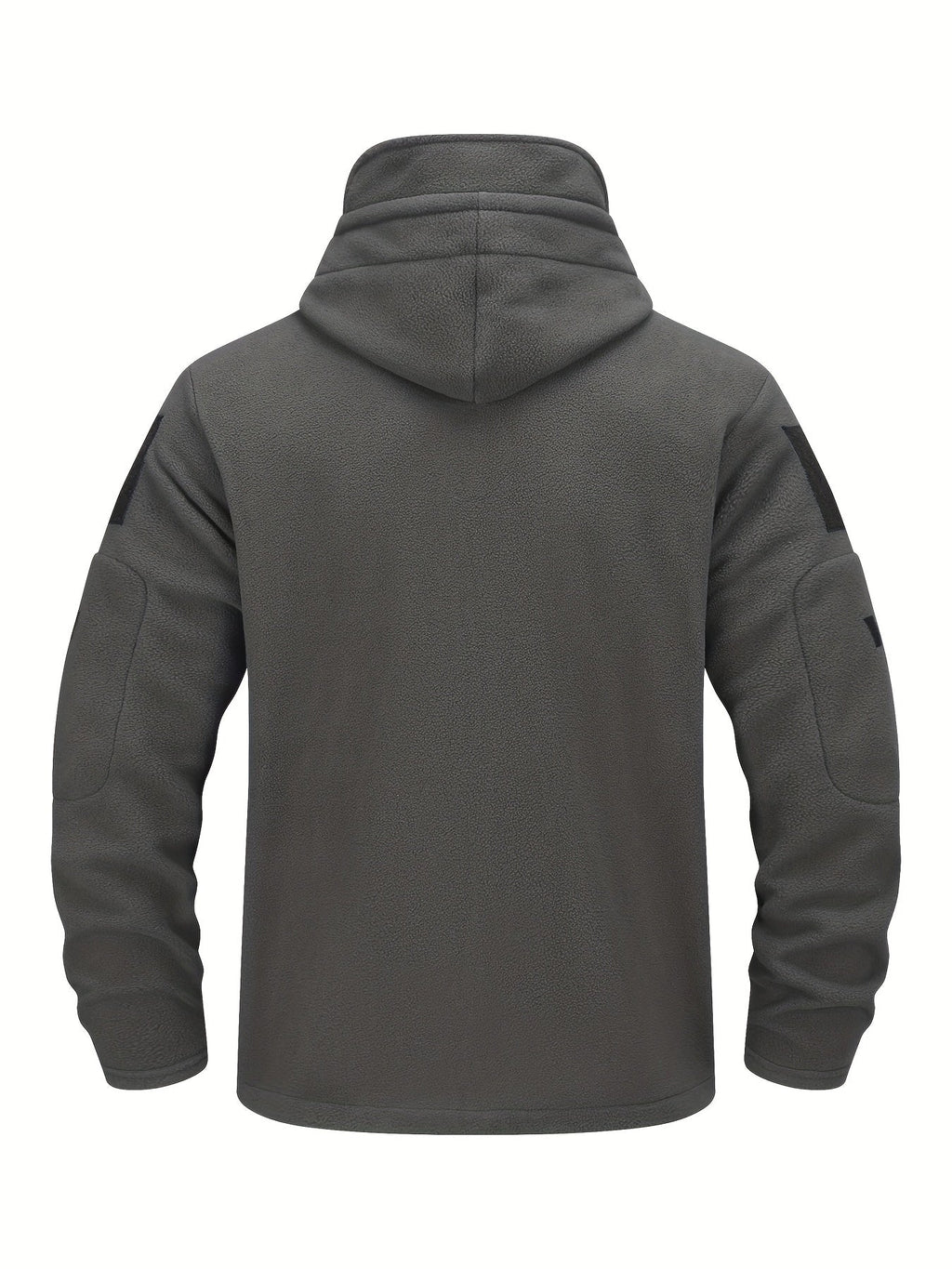 Men's Zip-Front Hooded Work Coat with Zippered Pockets