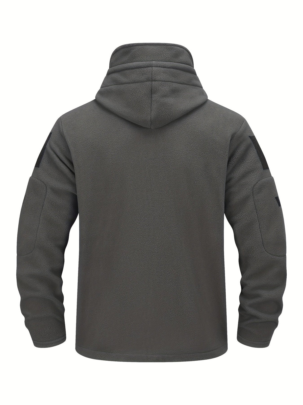 Men's Zip-Front Hooded Work Coat with Zippered Pockets