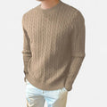 Men's Tailored Ribbed Texture Crewneck Knit Pullover