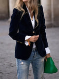 Women's Velvet Draped Soft Tailored Jacket