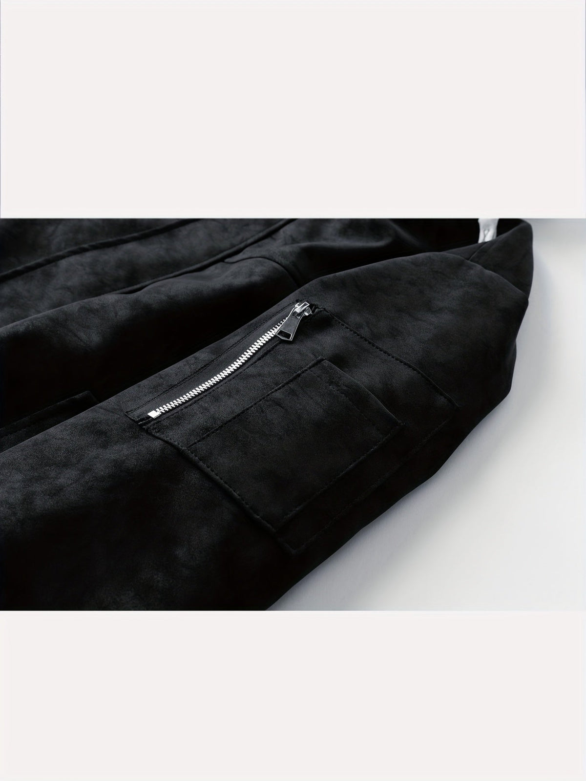 Men's Zip-Up Hooded Loose Fit Jacket with Sleeve Pocket