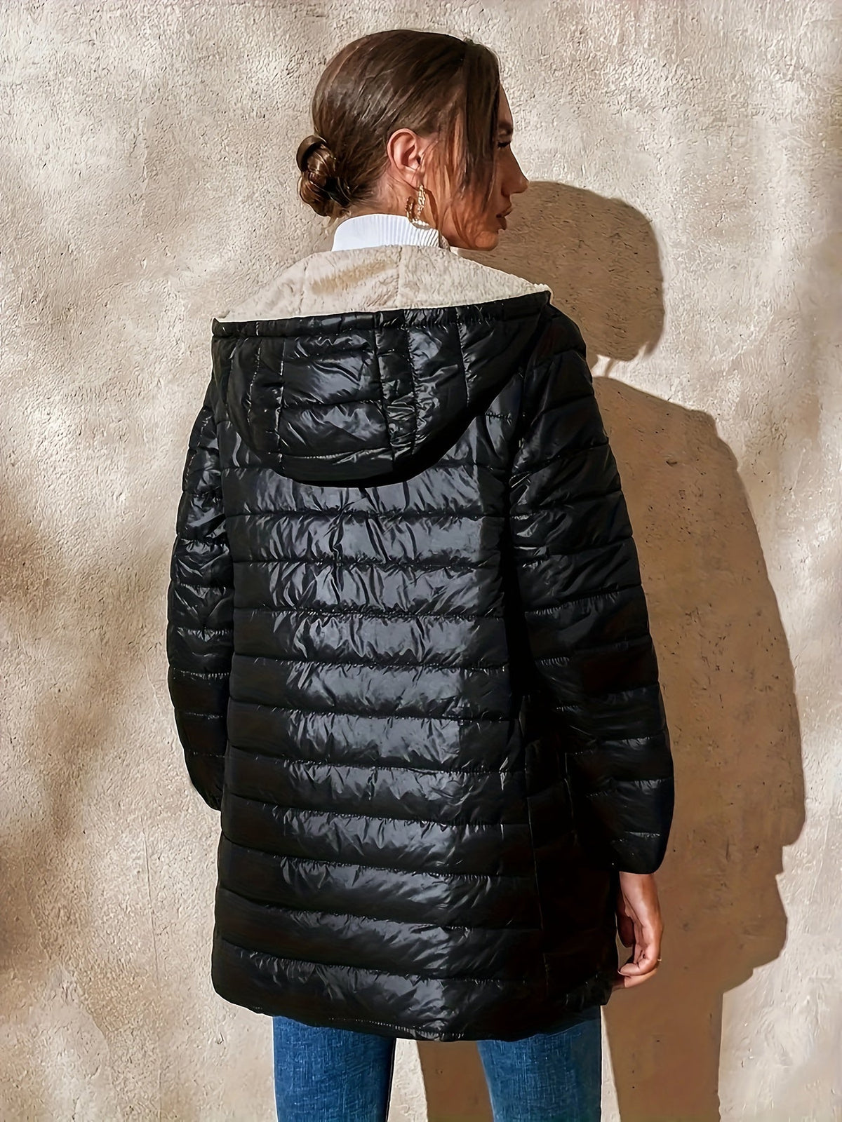 Women's Longline Padded Quilted Winter Coat