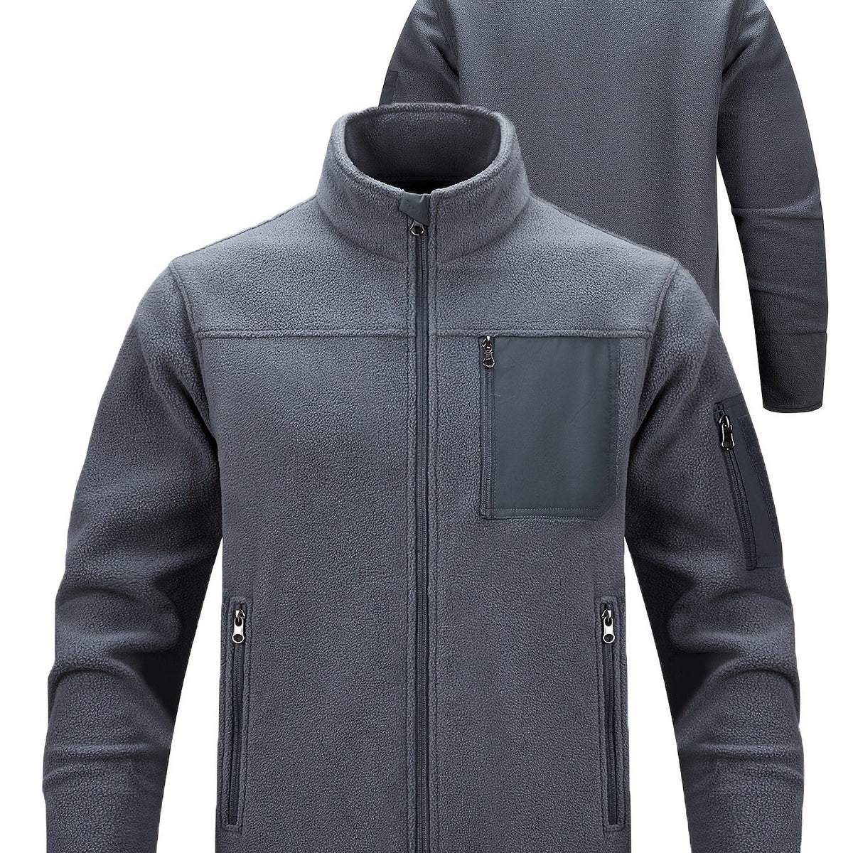Men's Stand Collar Full-Zip Rugged Outdoor Jacket