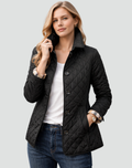 Women's Diamond Quilted Button-Up Everyday Coat