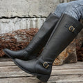 Women's Buckled Faux Leather Tall Boots