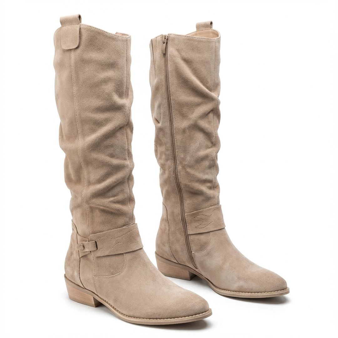 Women's Gathered Shaft Slouch Knee-High Boots