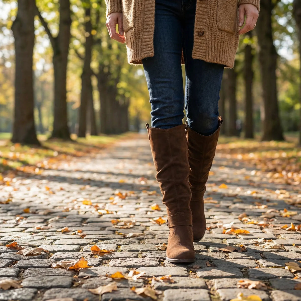 Women's Gathered Shaft Slouch Knee-High Boots