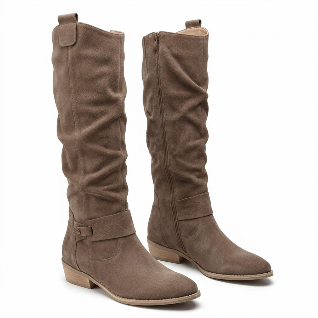 Women's Gathered Shaft Slouch Knee-High Boots