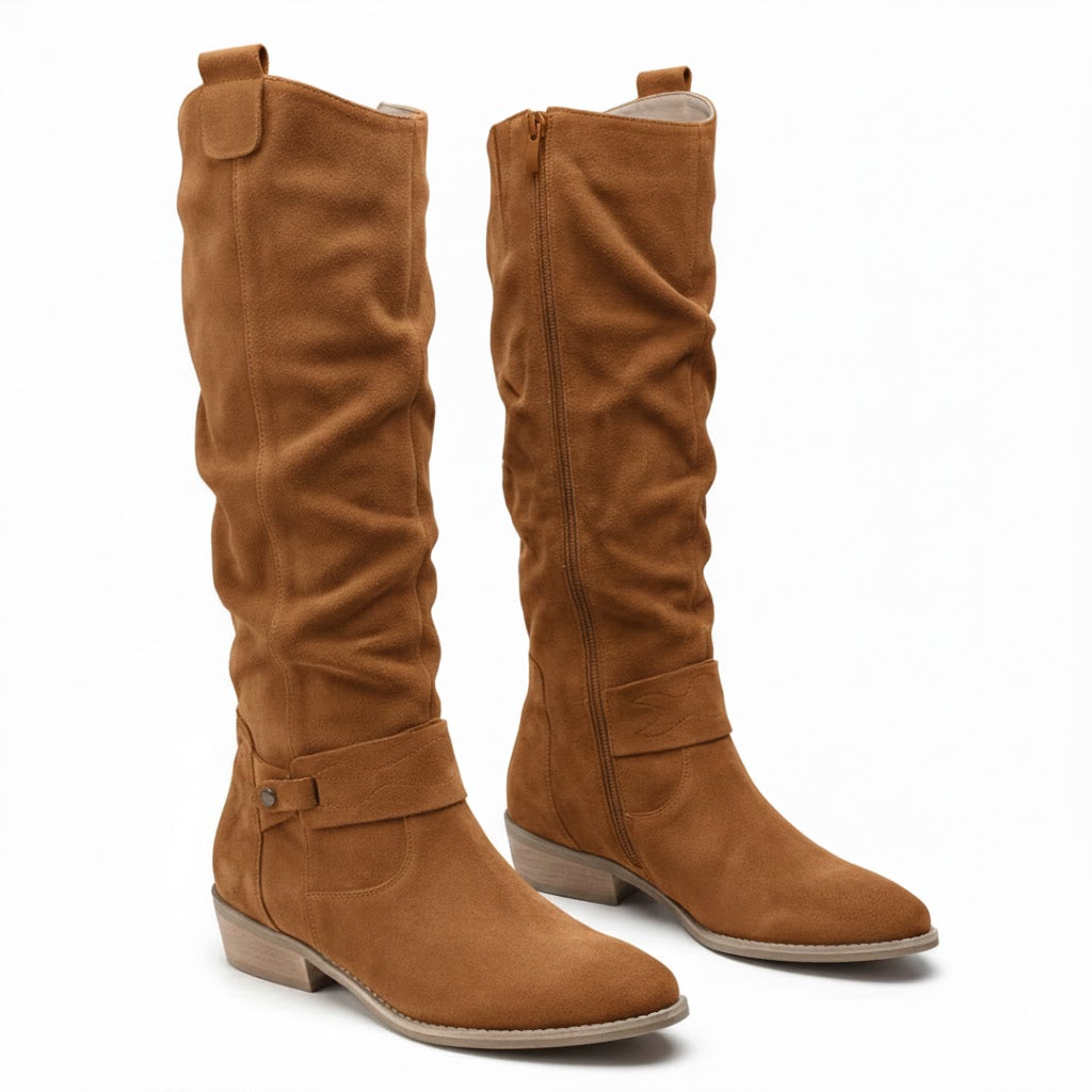 Women's Gathered Shaft Slouch Knee-High Boots