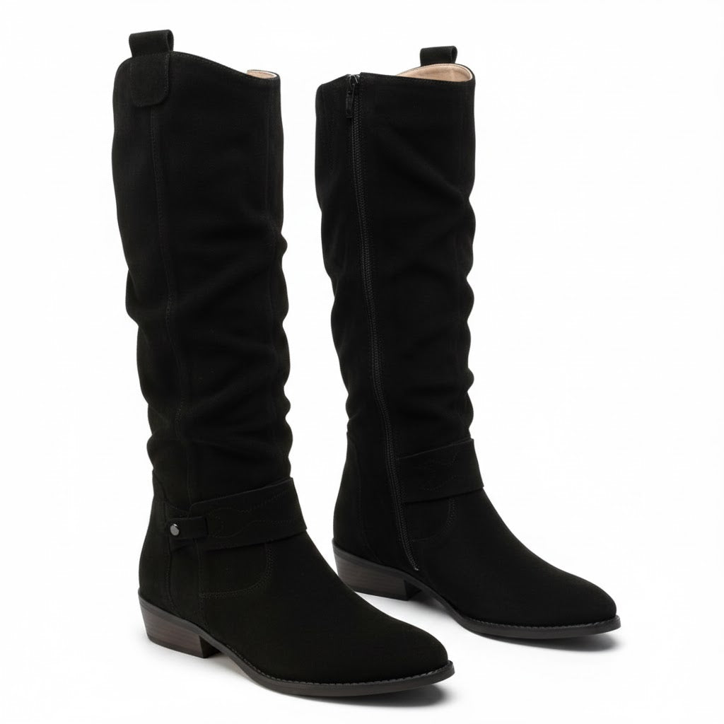 Women's Gathered Shaft Slouch Knee-High Boots