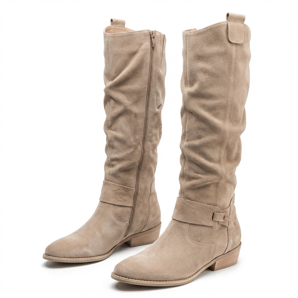 Women's Gathered Shaft Slouch Knee-High Boots