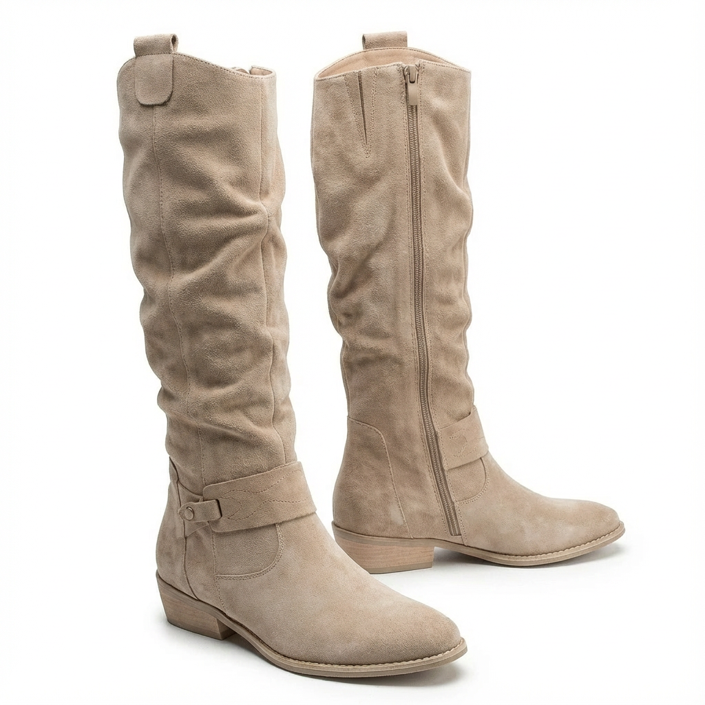 Women's Gathered Shaft Slouch Knee-High Boots