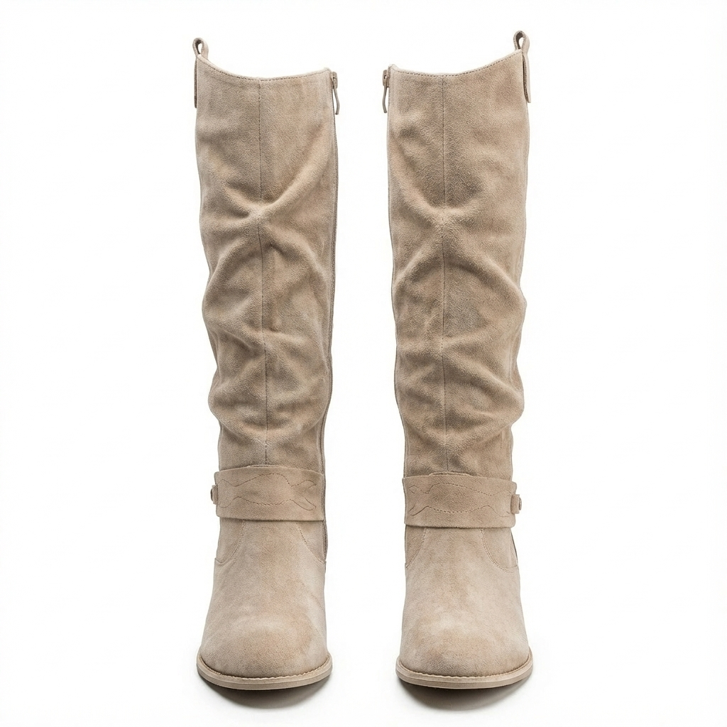 Women's Gathered Shaft Slouch Knee-High Boots
