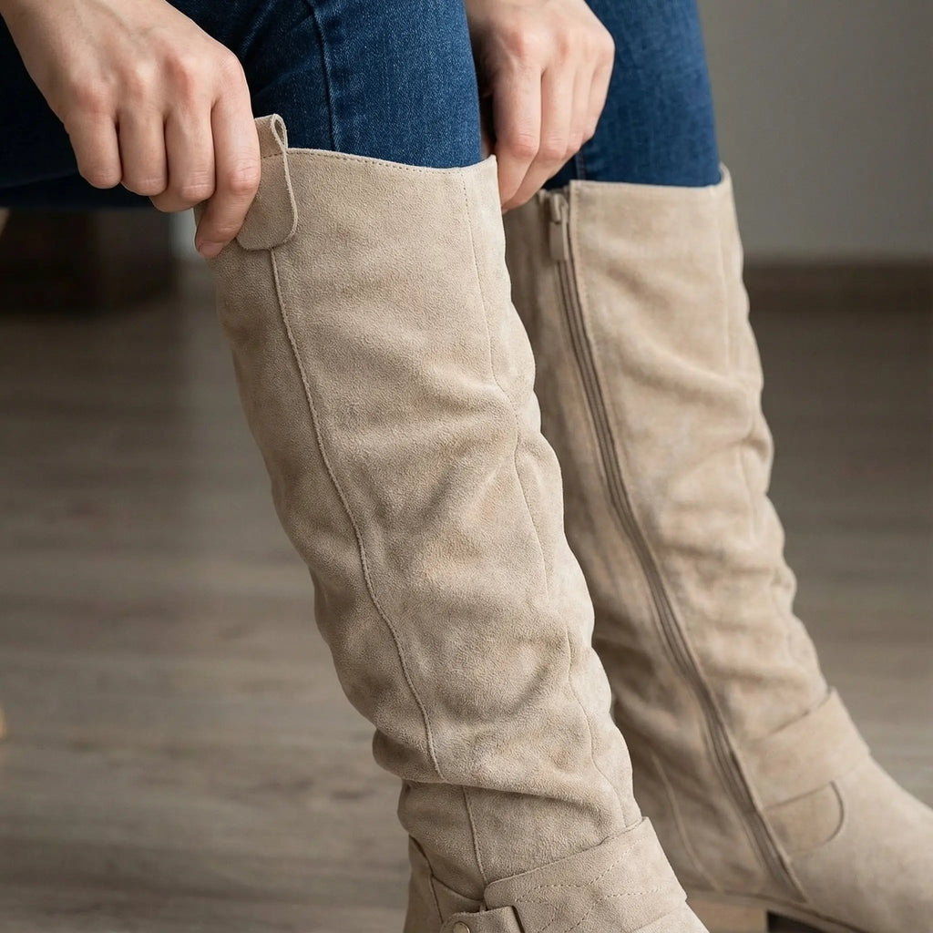 Women's Gathered Shaft Slouch Knee-High Boots