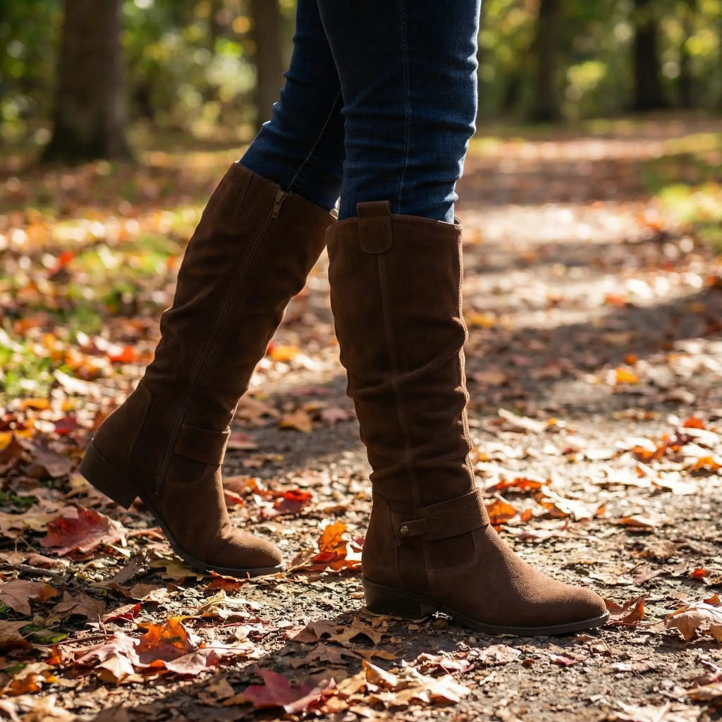 Women's Gathered Shaft Slouch Knee-High Boots
