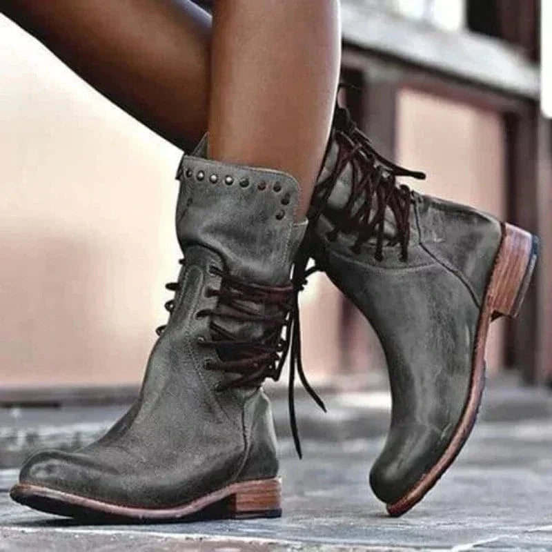 Women's Lace-Up Western Style Ankle Booties