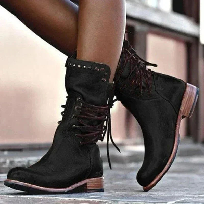 Women's Lace-Up Western Style Ankle Booties