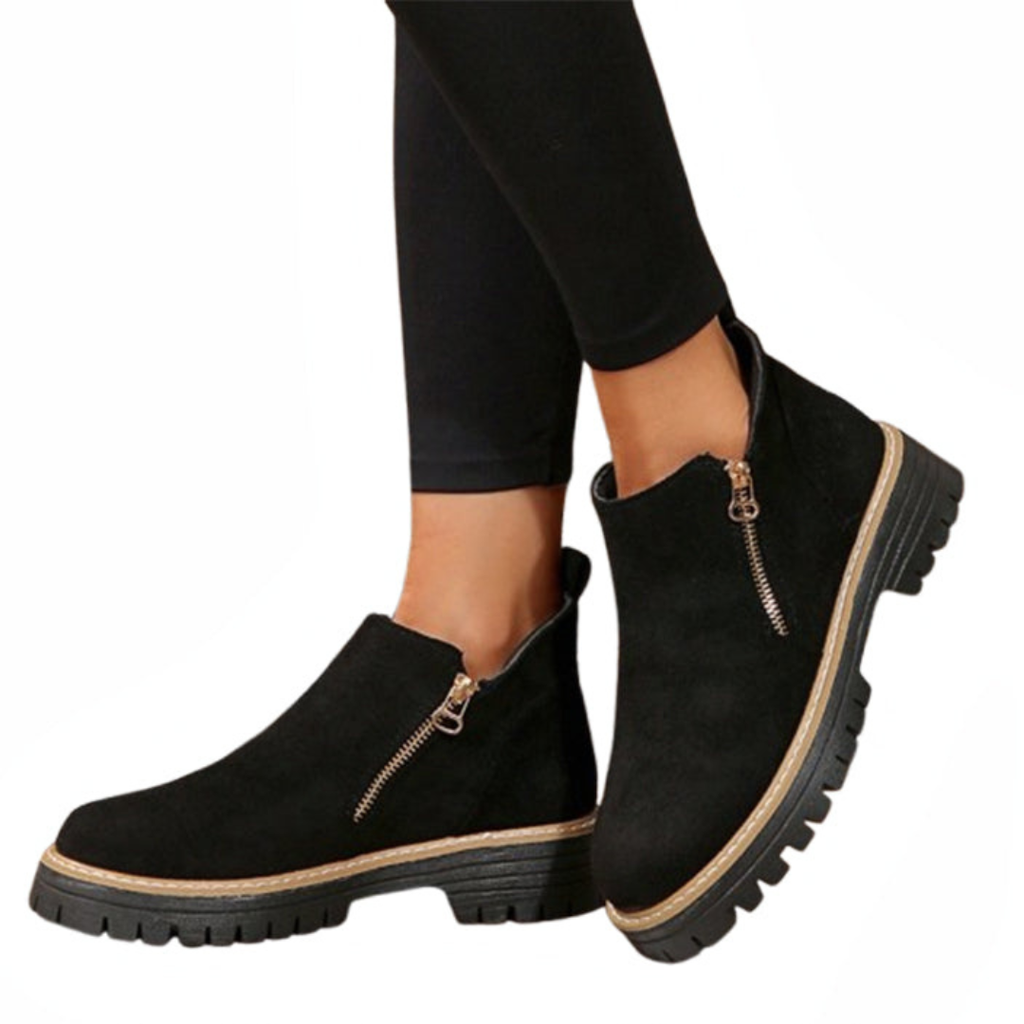 Women's Platform Lug Sole Side Zip Ankle Booties