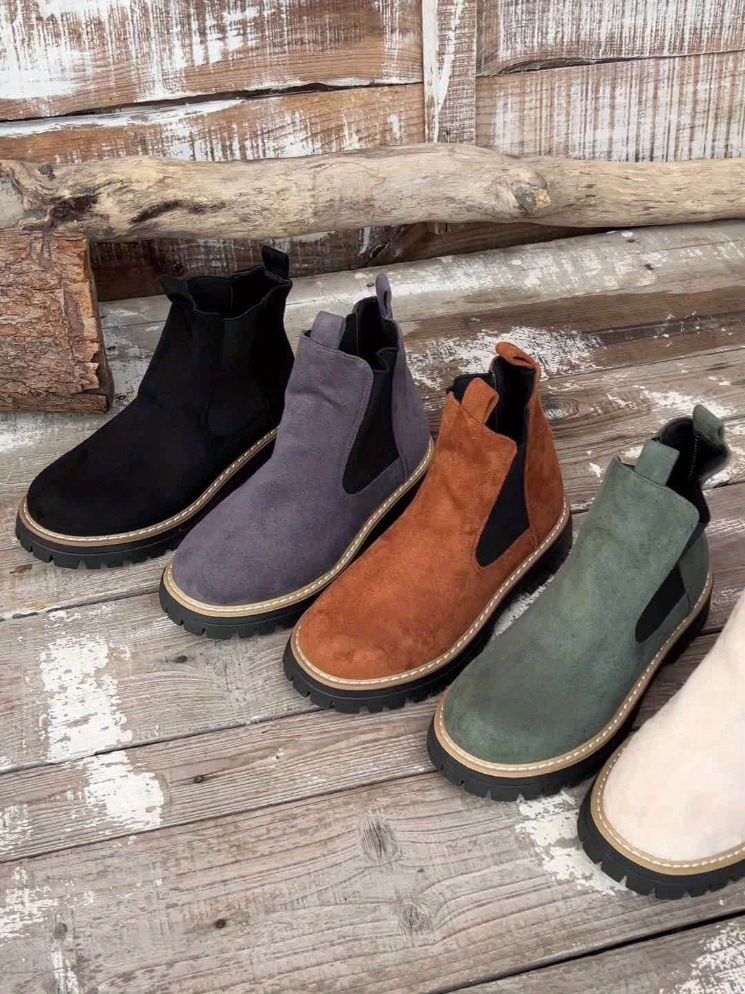 Women's Chunky Lug Platform Chelsea Ankle Booties