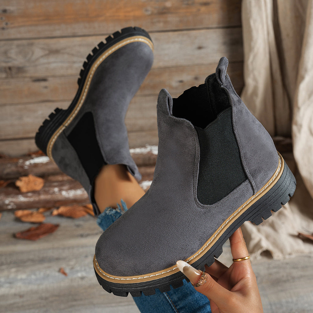Women's Chunky Lug Platform Chelsea Ankle Booties
