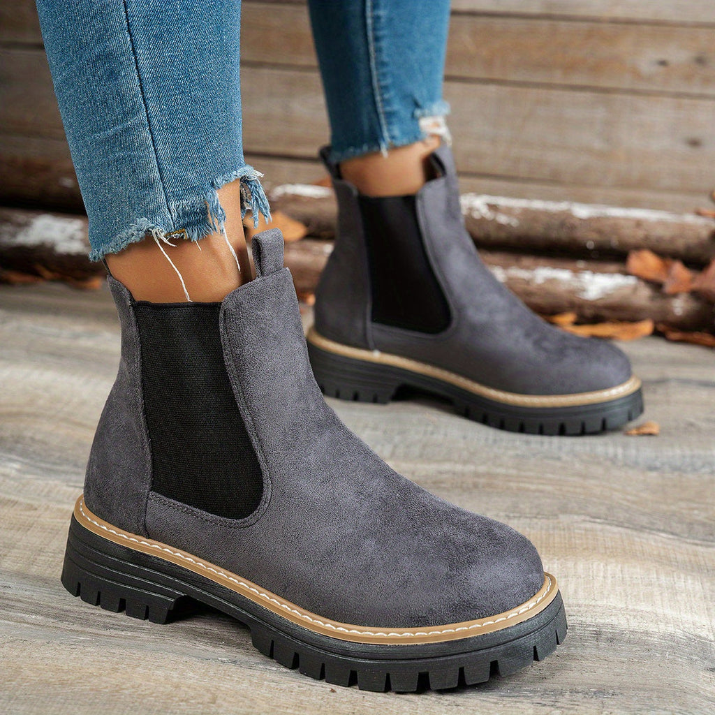 Women's Chunky Lug Platform Chelsea Ankle Booties