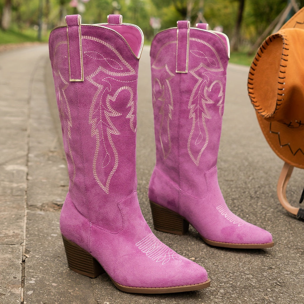 Women's Slouchy Wide Calf Slip-On Western Boots