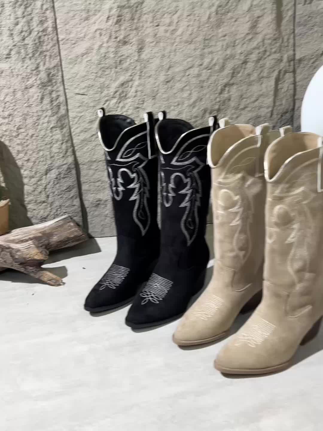 Women's Slouchy Wide Calf Slip-On Western Boots
